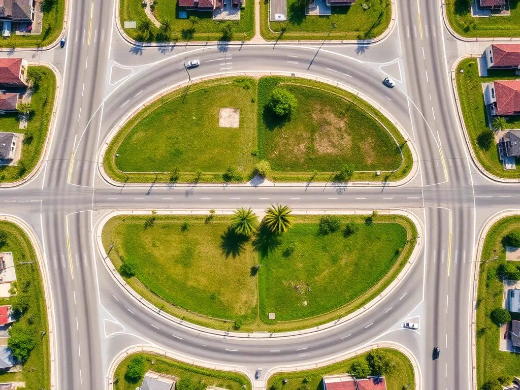 Conceptual view of corner and main road plots